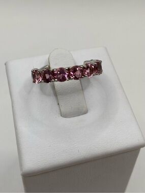 Sterling Silver 925 Pink Tourmaline “LOVE”
Band Ring Size 7 Feminine 2.02 ctw
